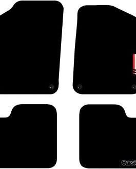 Carpet Car Mats for Fiat 500 2012+ Onwards (4 Clips) – Tailored Fit with Italian Flag Logo, All-Weather, Anti-Slip Backing & Black Trim