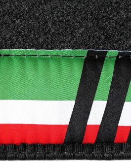 Carpet Car Mats for Fiat 500 2012+ Onwards (4 Clips) – Tailored Fit with Italian Flag Logo, All-Weather, Anti-Slip Backing & Black Trim