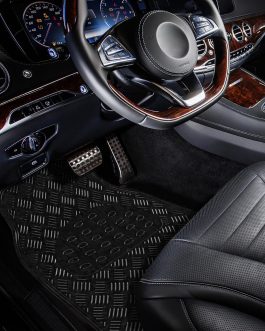 Black 4-Piece Universal Car Mat Set – Front & Rear, Waterproof, Heavy Duty