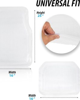 Heavy Duty Clear Rubber Car Floor Mats 4-Piece Set